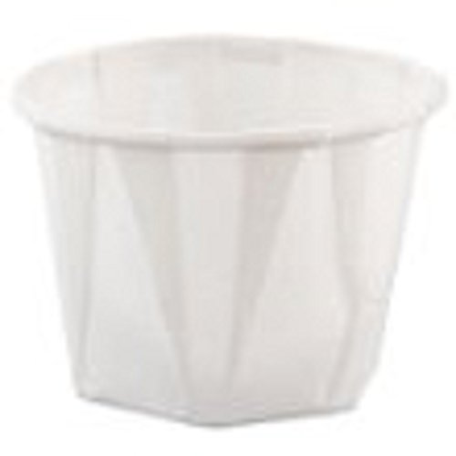 SOLO Cup 1 oz White Paper Soufflé Portion Cups - 250/Bag (20 Sleeves, 5000/Case) | Disposable Baking, Meal Prep & Party Serving Containers for Desserts, Sauces & Snacks