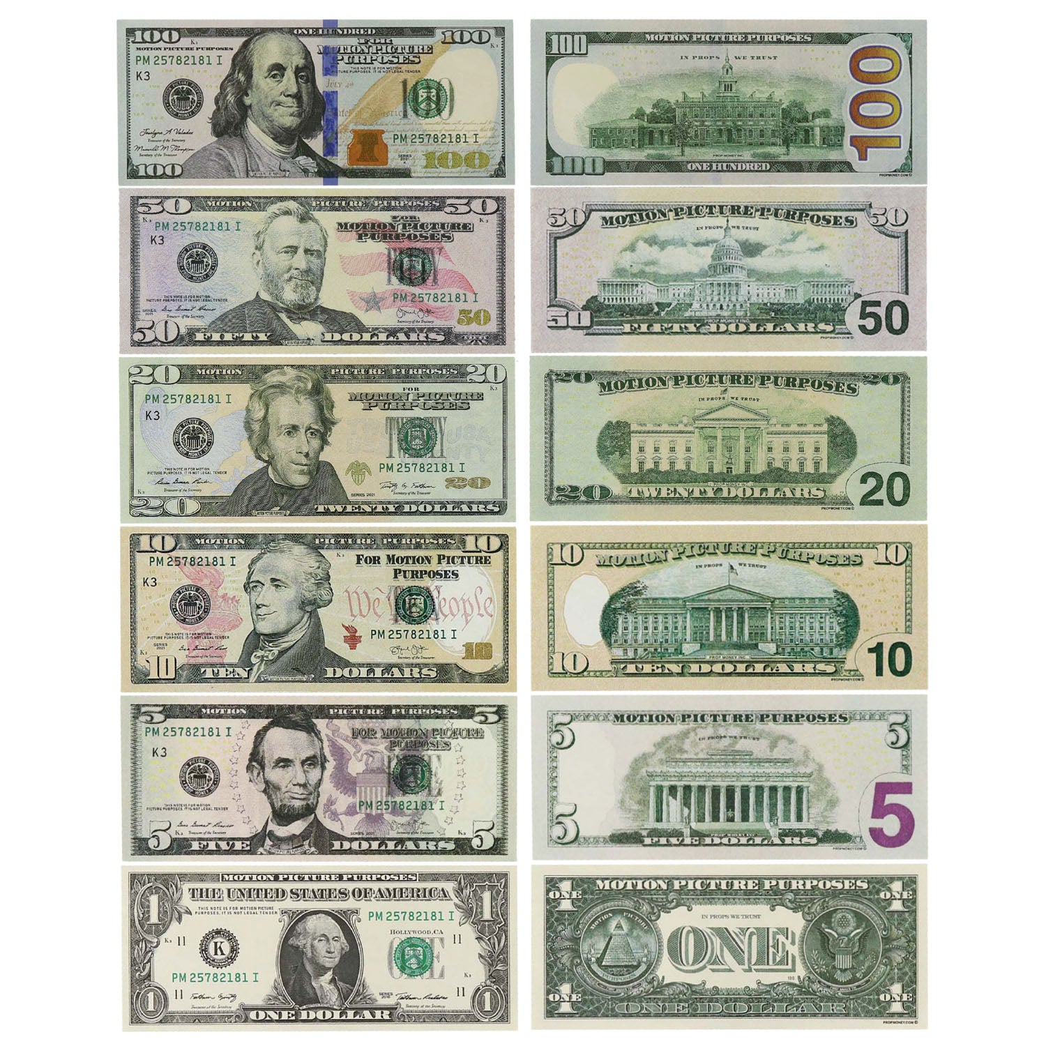 Authentic New Series US Currency Bills - Mixed Denominations for Collectors, Gifts & Travel Cash Stash