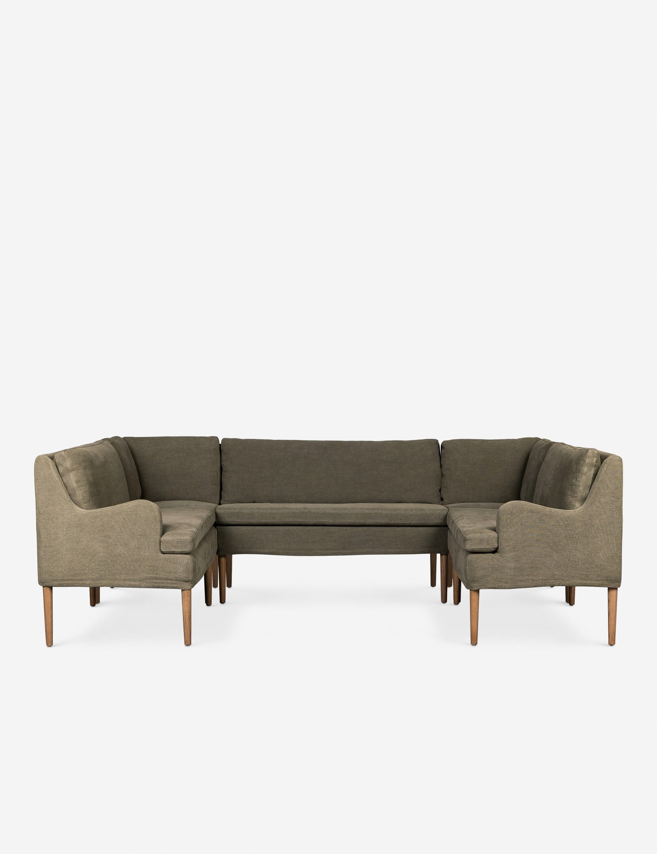Aurelia U-Shaped Dining Banquette by Amber Lewis x Four Hands - Modern Upholstered Bench for Kitchen, Dining Room & Breakfast Nook - Perfect for Family Gatherings & Entertaining Guests