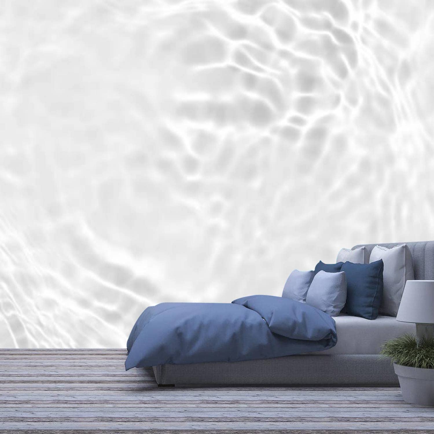 3D Removable Self-Adhesive Wallpaper - White Wave Abstract Water Texture Peel and Stick Wall Mural for Living Room, Bedroom Decor | Easy DIY Home Improvement, Accent Wall Design for Modern Interiors