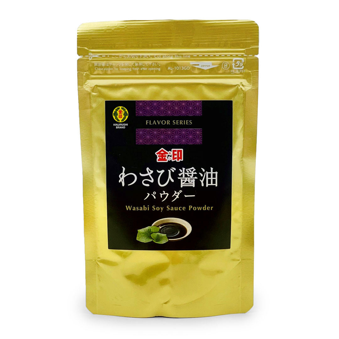 Kinjirushi Wasabi Soy Sauce Powdered Seasoning 2.12 oz (60g) - Japanese Flavor Enhancer for Sushi, Noodles & Asian Dishes