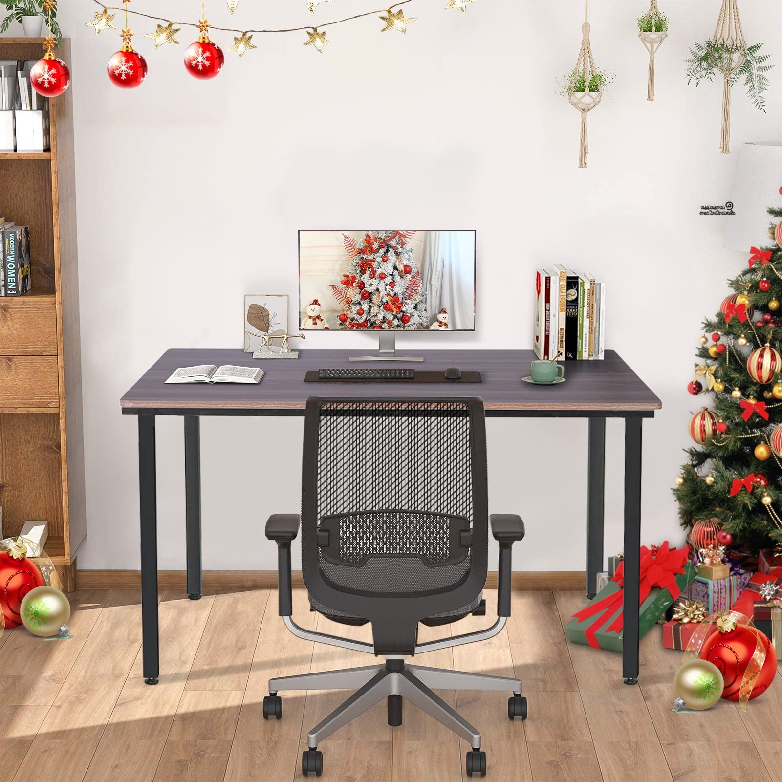 47 Inch Modern Computer Desk for Home Office - Easy to Assemble Writing Desk, Study Desk & Gaming Desk with Bronze Tabletop - Perfect for Bedroom, Living Room or Teen Workspace (One Size)