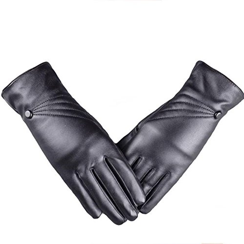 Premium Women's Winter Leather Gloves - Windproof, Waterproof & Super Warm Cashmere Lined for Cycling, Skiing & Outdoor Activities