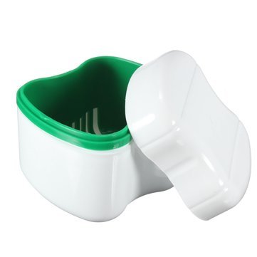 Denture Storage Box with Rinsing Basket - False Teeth Cleaning Case for Denture Care & Travel | Perfect for Home, Travel & Overnight Soaking