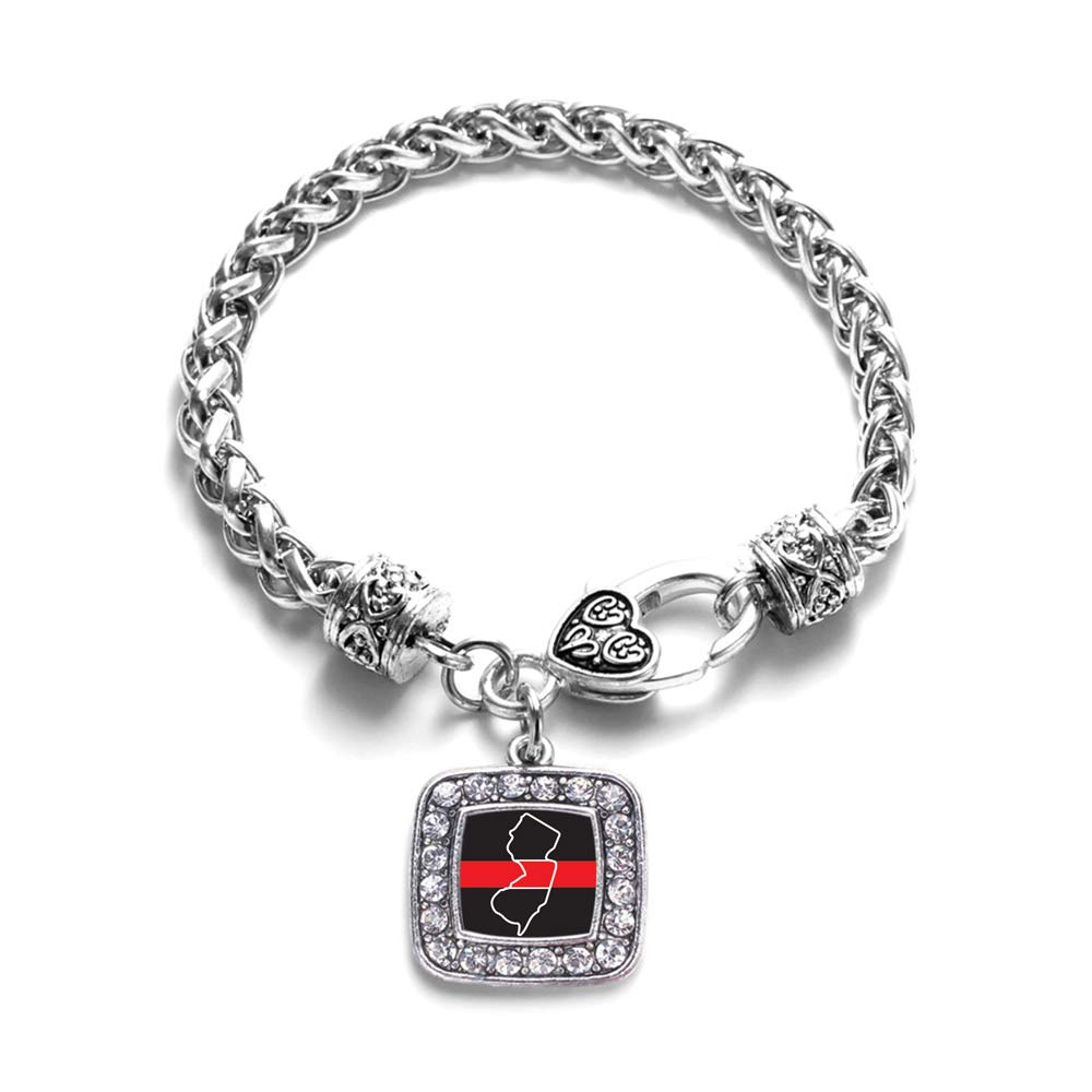 Inspired Silver - Sterling Silver Square Charm Bracelet with Cubic Zirconia Stones | Elegant Jewelry Gift for Women, Birthday, Anniversary & Special Occasions
