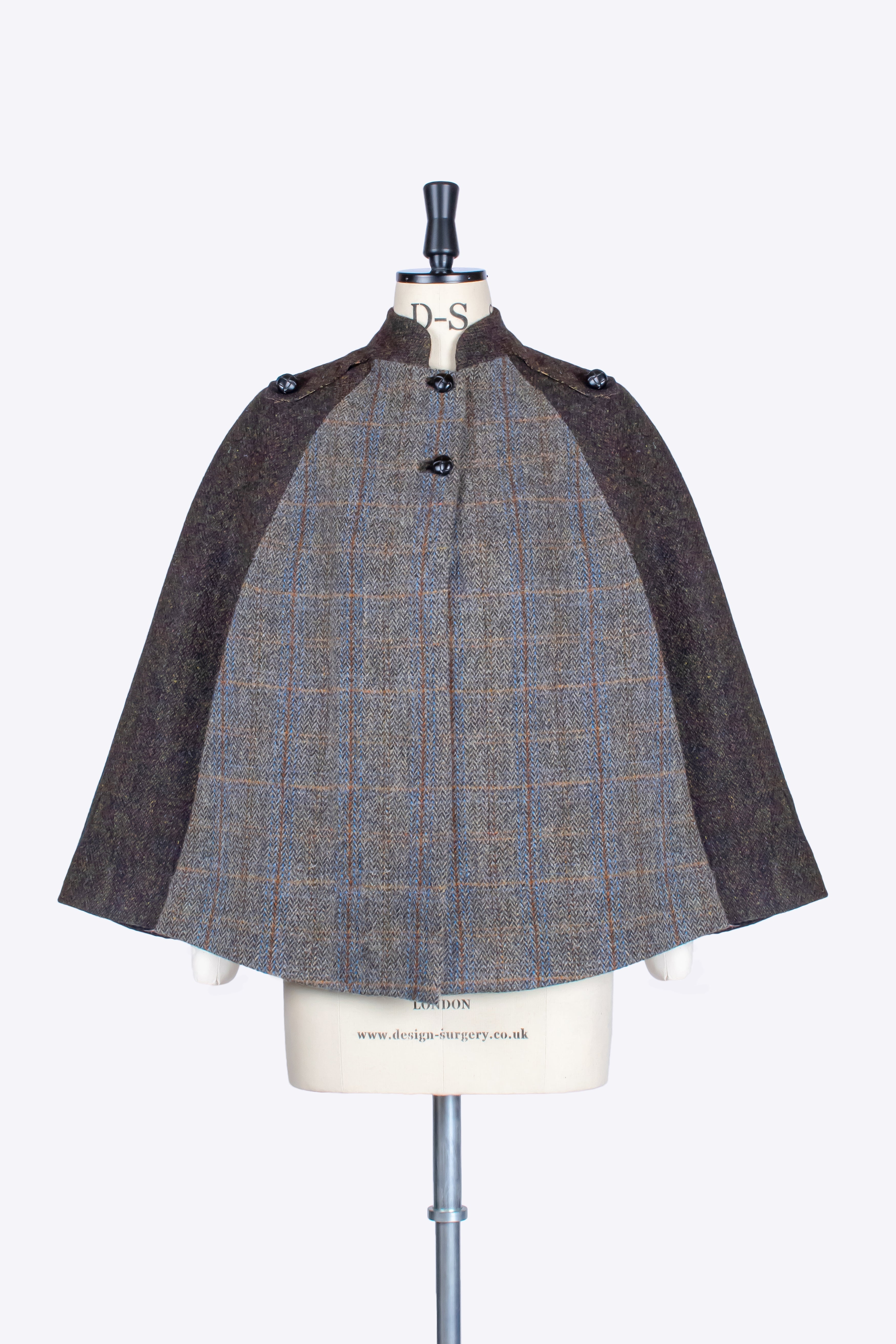 Elegant Short Cape in Sage & Chocolate - Perfect for Fall Fashion, Evening Events, and Themed Parties