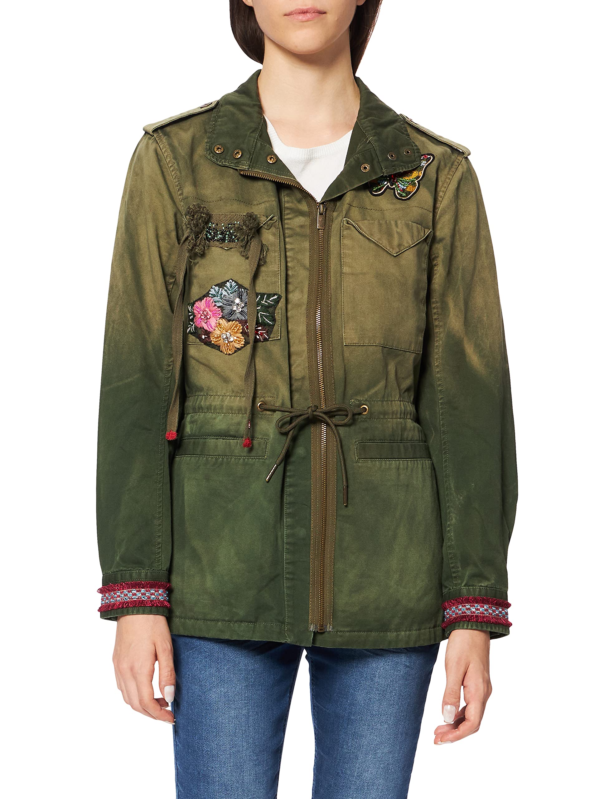 Desigual Women's Lightweight Woven Parka Jacket - Water-Resistant Windbreaker Coat for Outdoor Activities, Hiking & Travel