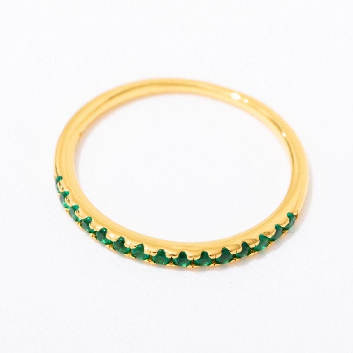 Half Eternity Ring - Dainty Stackable Wedding Band for Women, 14K Gold or Sterling Silver, Perfect for Anniversary Gifts & Bridal Jewelry - Ideal for Everyday Wear, Date Nights & Special Occasions