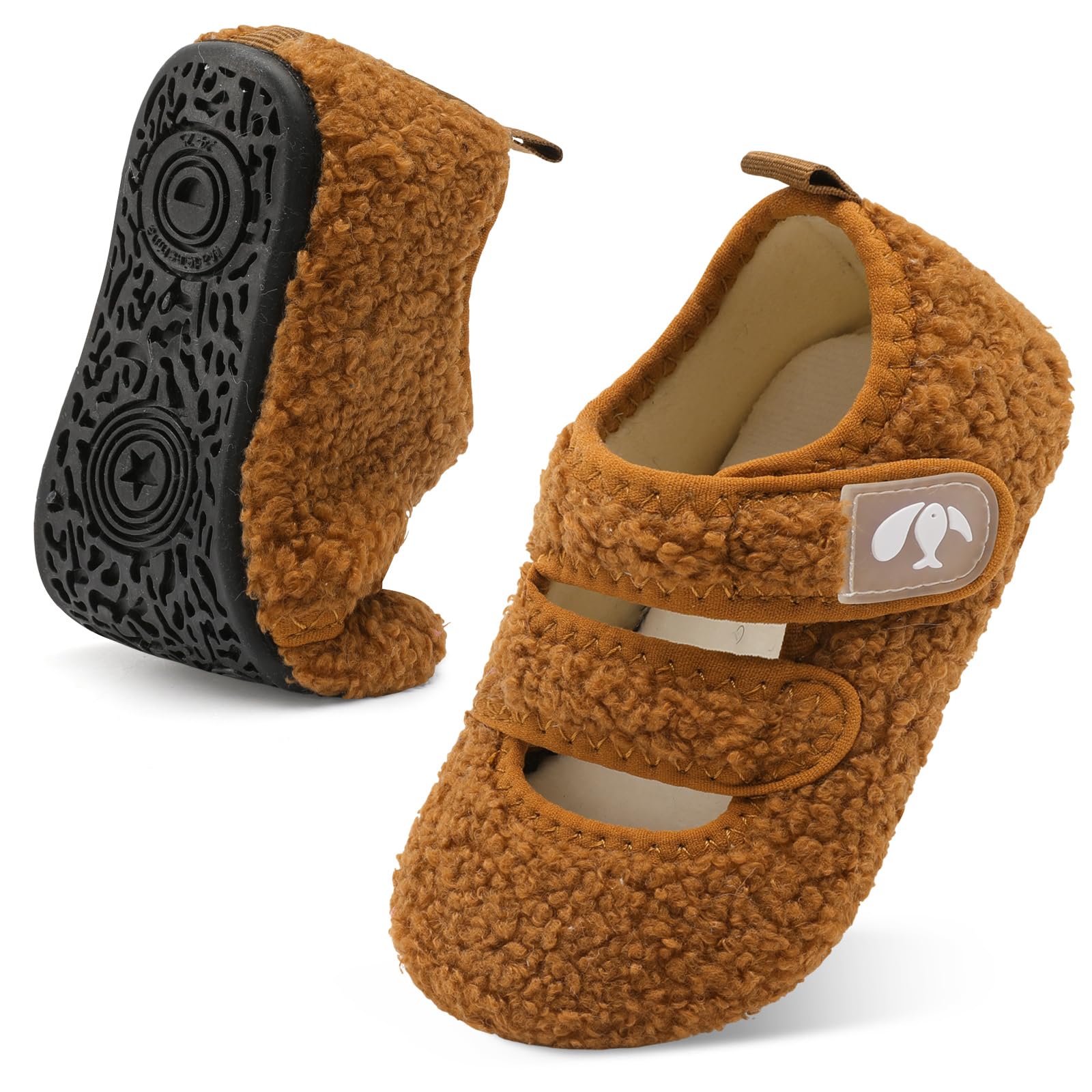 FEETCITY Warm Toddler House Slippers for Boys & Girls - Cozy Winter Indoor Home Shoes with Non-Slip Soles - Perfect for Playtime, Nursery & Family Time at Home