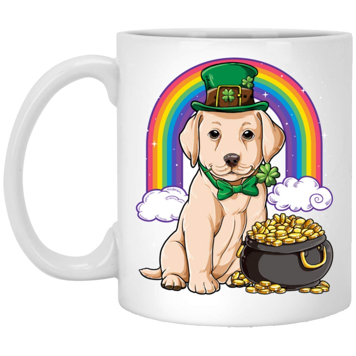 St. Patrick's Day Labrador Leprechaun Coffee Mug - 11oz Funny Dog Lover Gift for Irish Themed Parties & Office Use