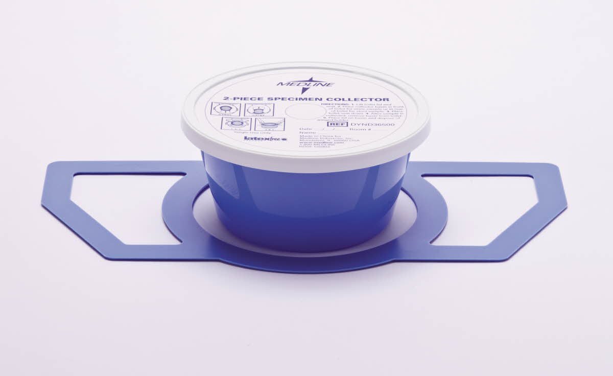Medline Specimen Collector Pans - 2-Piece Commode with Graduated Measurements, 1200mL (40oz) Capacity, Light Blue - Fits Standard Commodes (Case of 100) - Ideal for Hospitals, Nursing Homes & Home Healthcare Use