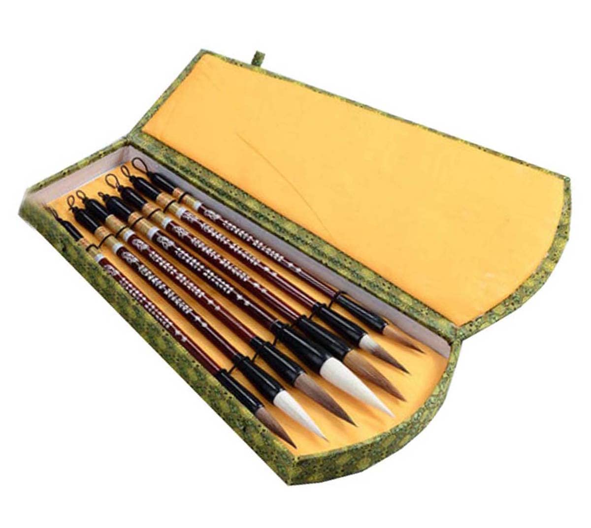 Premium 7-Piece Chinese Calligraphy Brush Set for Calligraphy & Painting - Goat Hair, Wolf Hair & Mixed Hair Brushes - Ideal for Japanese Kanji, Sumi-e Art & Watercolor Painting