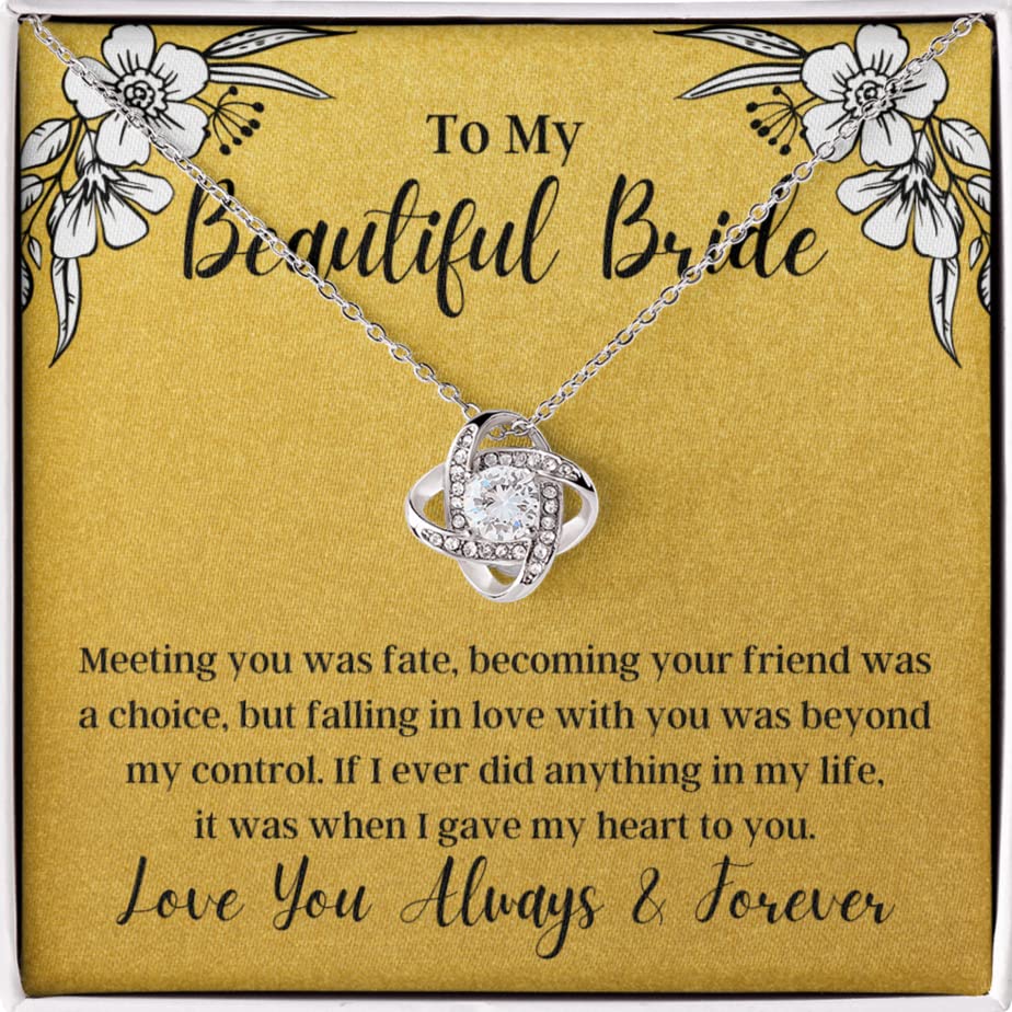Romantic Groom to Bride Gift - Forever Love Heart Necklace for Wedding, Anniversary & Proposal | Beautiful Jewelry for Her | Perfect Bridal Accessory & Keepsake