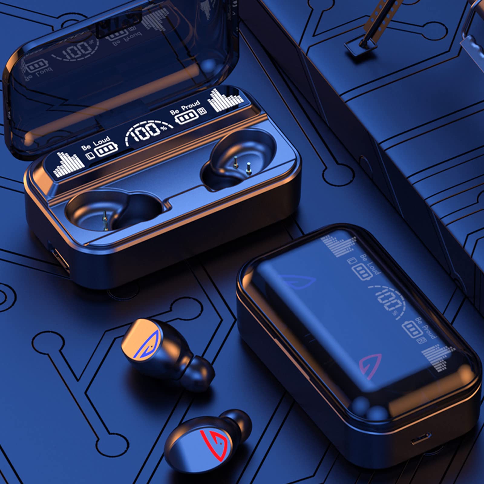 Premium Wireless Earbuds with Bluetooth 5.2, Hi-Fi Stereo Sound & Built-in Mic - 30H Playtime, IPX5 Waterproof, Comfort Fit for Running, Gym & Workouts - Includes Charging Case (Black)