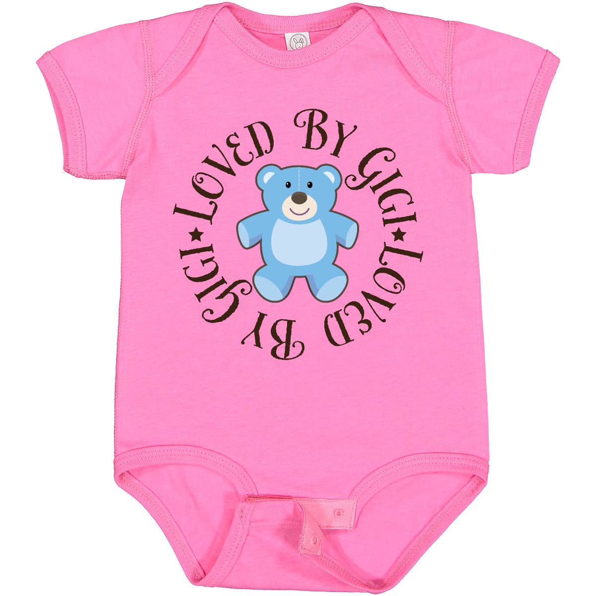 Inktastic Loved by Gigi Baby Boy Short Sleeve Bodysuit - Soft Cotton Onesie for Newborns & Infants - Perfect for Playdates, Photo Shoots & Everyday Wear
