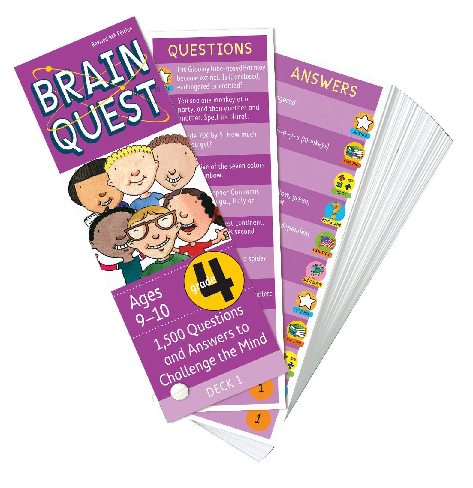Brain Quest Workbook for Ages 9-10 | Grade 4 | 1,500 Educational Questions & Answers | Revised 4th Edition | Fun Learning Activities for Kids at Home & School