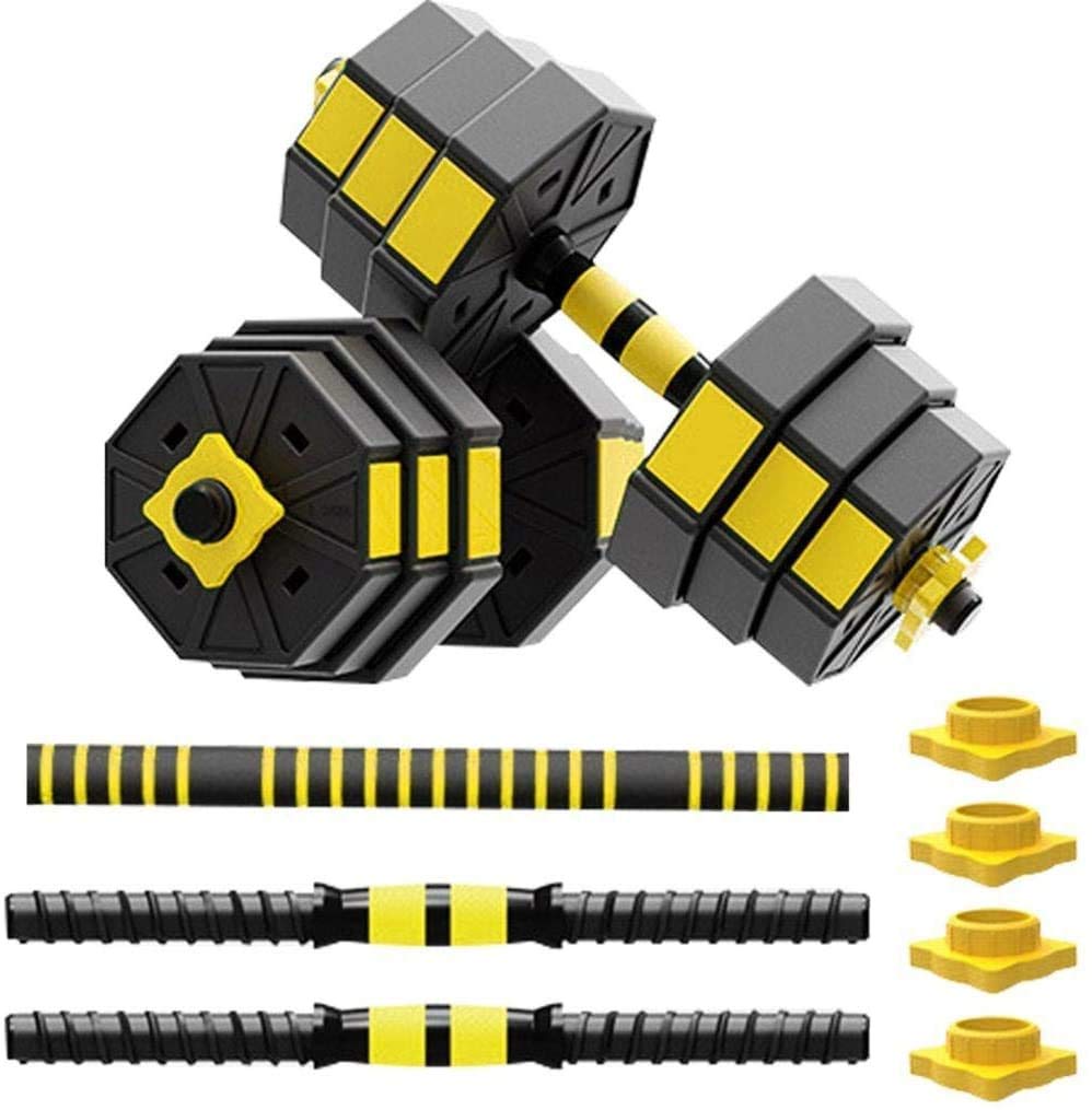 HTNBO Adjustable Dumbbell Weight Set (2-Pack) - 2-in-1 Dumbbell to Barbell Converter with Connecting Rod for Home Gym & Strength Training | Perfect for Full-Body Workouts, Weightlifting & Fitness Training