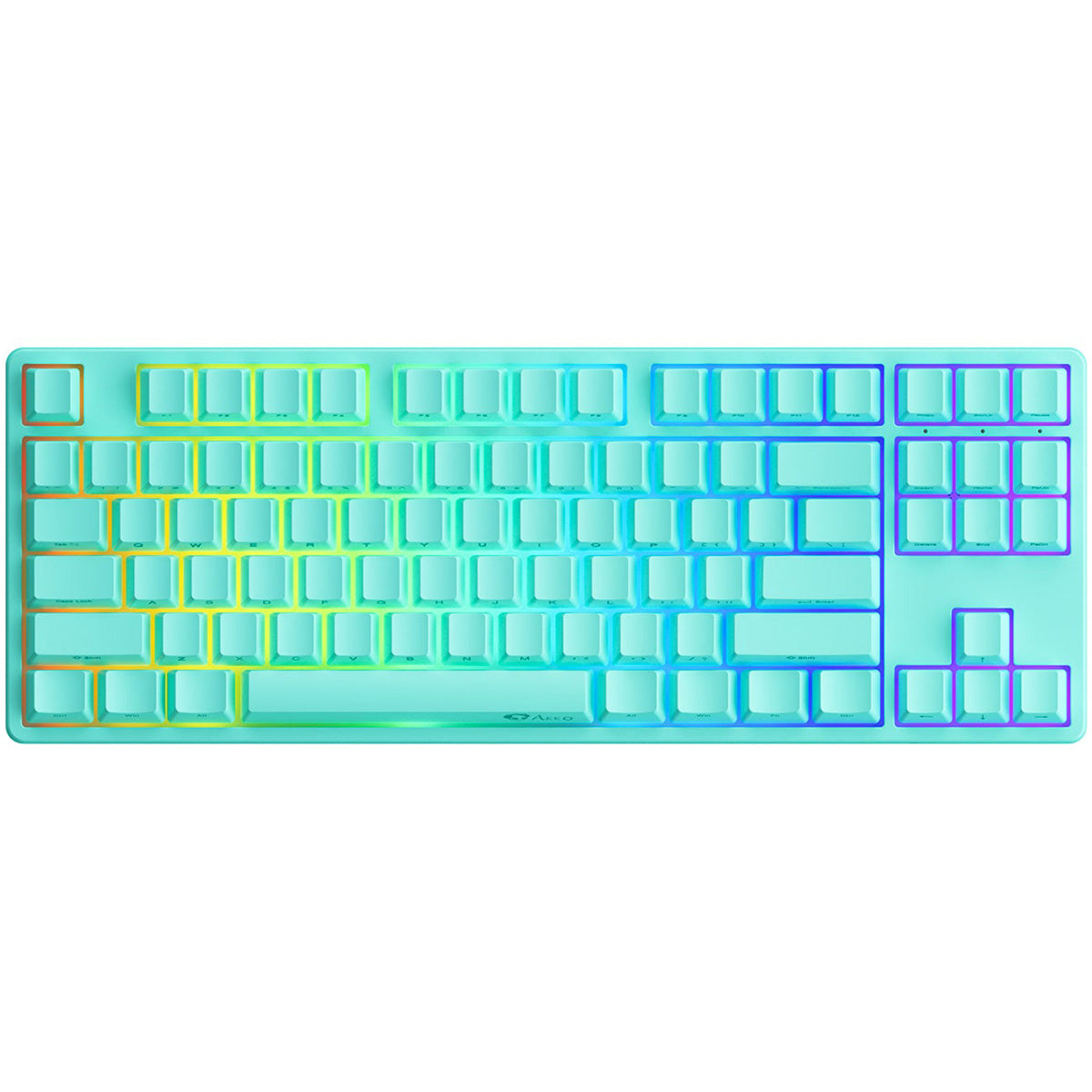 Akko 5087S Mint 80% TKL RGB Wireless Mechanical Keyboard with Creamy Yellow Switches - Perfect for Gaming, Typing & Office Work