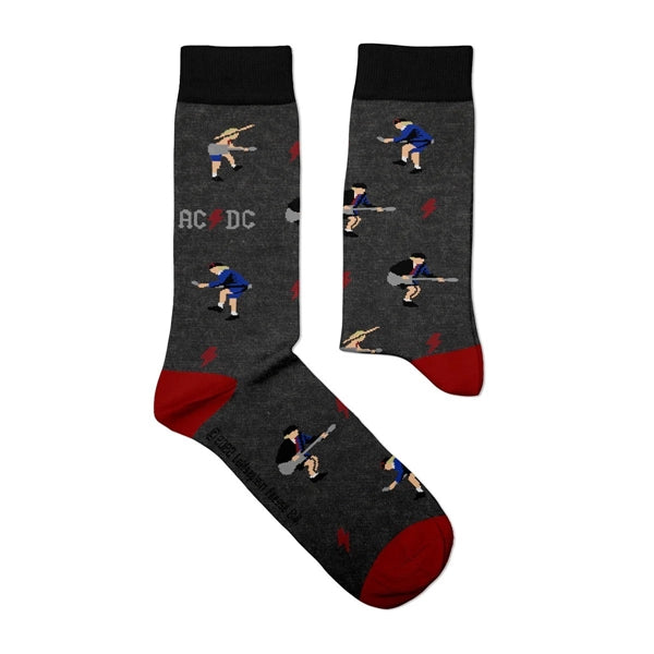 AC/DC Rock Band Socks - Angus Young Inspired Guitarist Crew Socks for Music Fans | Perfect Gift for Concerts, Rock Parties & Everyday Wear
