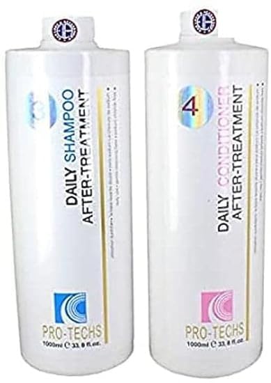 Pro Tech Keratin Shampoo & Conditioner Set - 1000ml Each for Damaged Hair Repair & Frizz Control | Salon-Quality Hair Care for Smooth, Shiny Results | Perfect for Daily Use & Color-Treated Hair