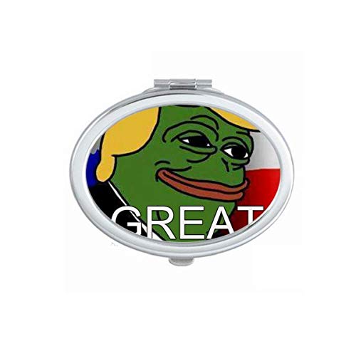 DIYthinker Portable Foldable Double-Sided Makeup Mirror with America Great Sad Frog President Design - Perfect for Travel, Home Vanity & Cosmetics Organization