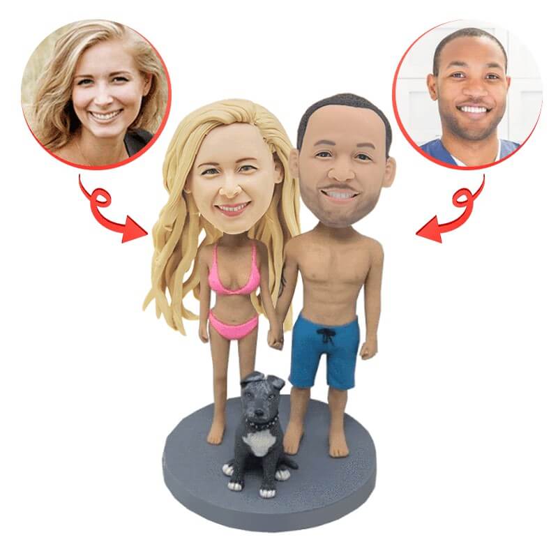 Custom Sexy Couple Wedding Bobbleheads - Personalized Bride & Groom Figurines - Unique Wedding Gift & Anniversary Present for Couples - Perfect for Wedding Decor, Bridal Shower & Honeymoon Souvenirs