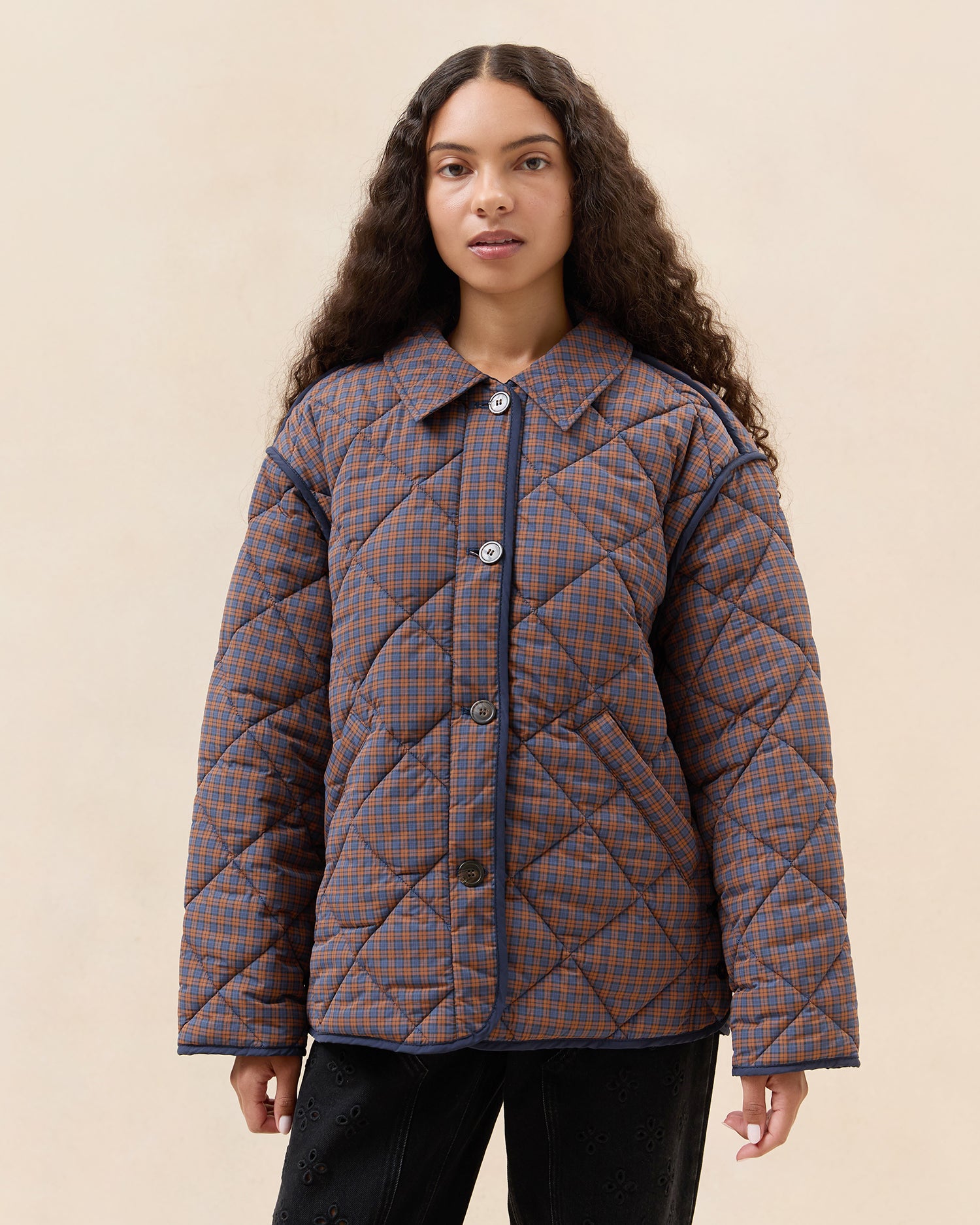 Joely Quilted Jacket for Women - Lightweight Puffer Coat with Stand Collar, Water-Resistant Winter Jacket for Outdoor Activities & Daily Wear
