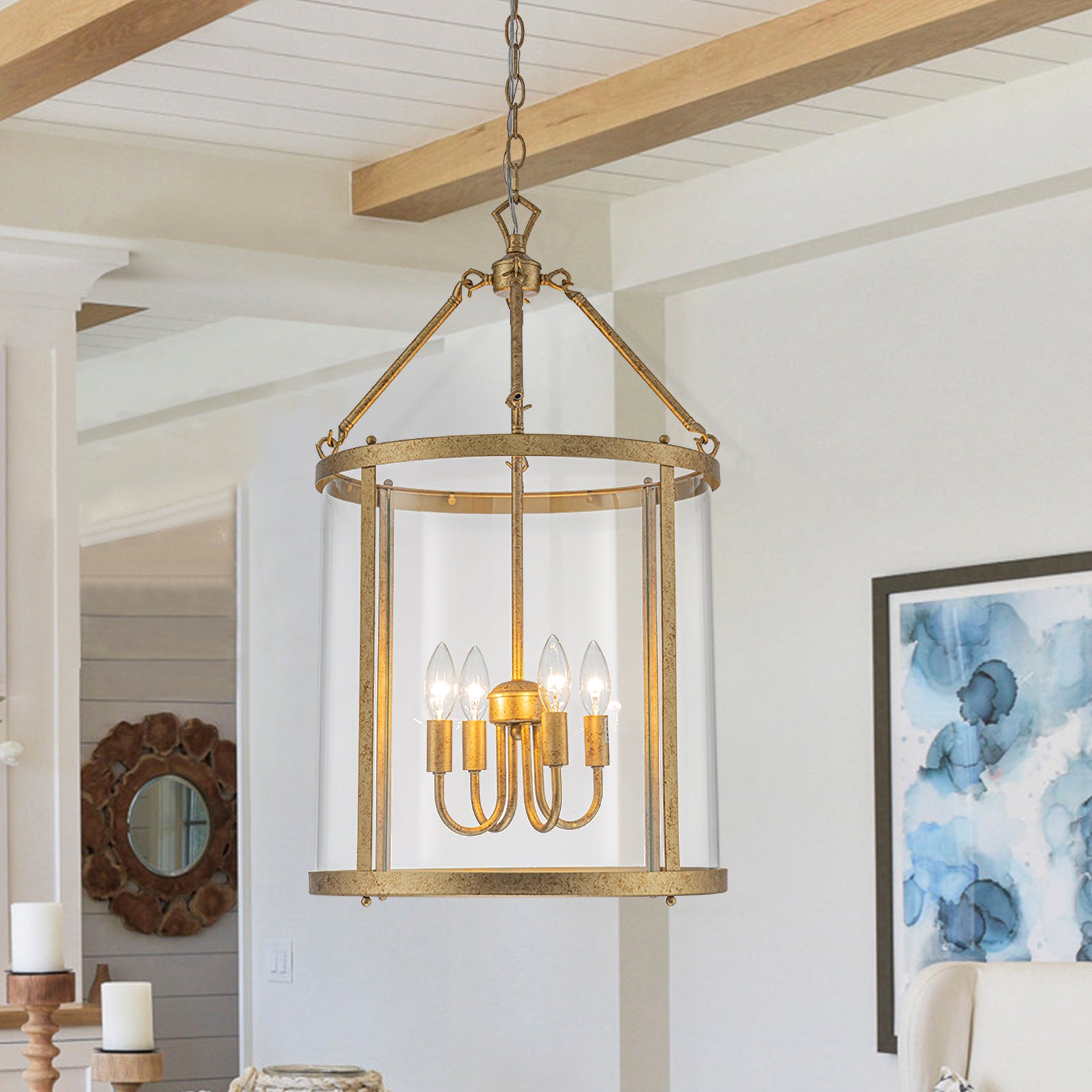 Vintage 4-Light Chandelier - 16