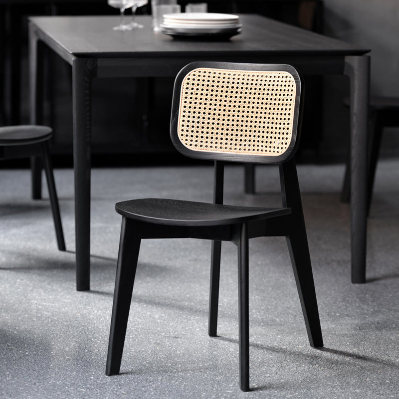 Japanese Style Rattan Dining Chair - Walnut, Cherry, Natural Black - Handcrafted Wicker Chair for Kitchen, Dining Room & Patio - Malia RITZ Nippon Collection