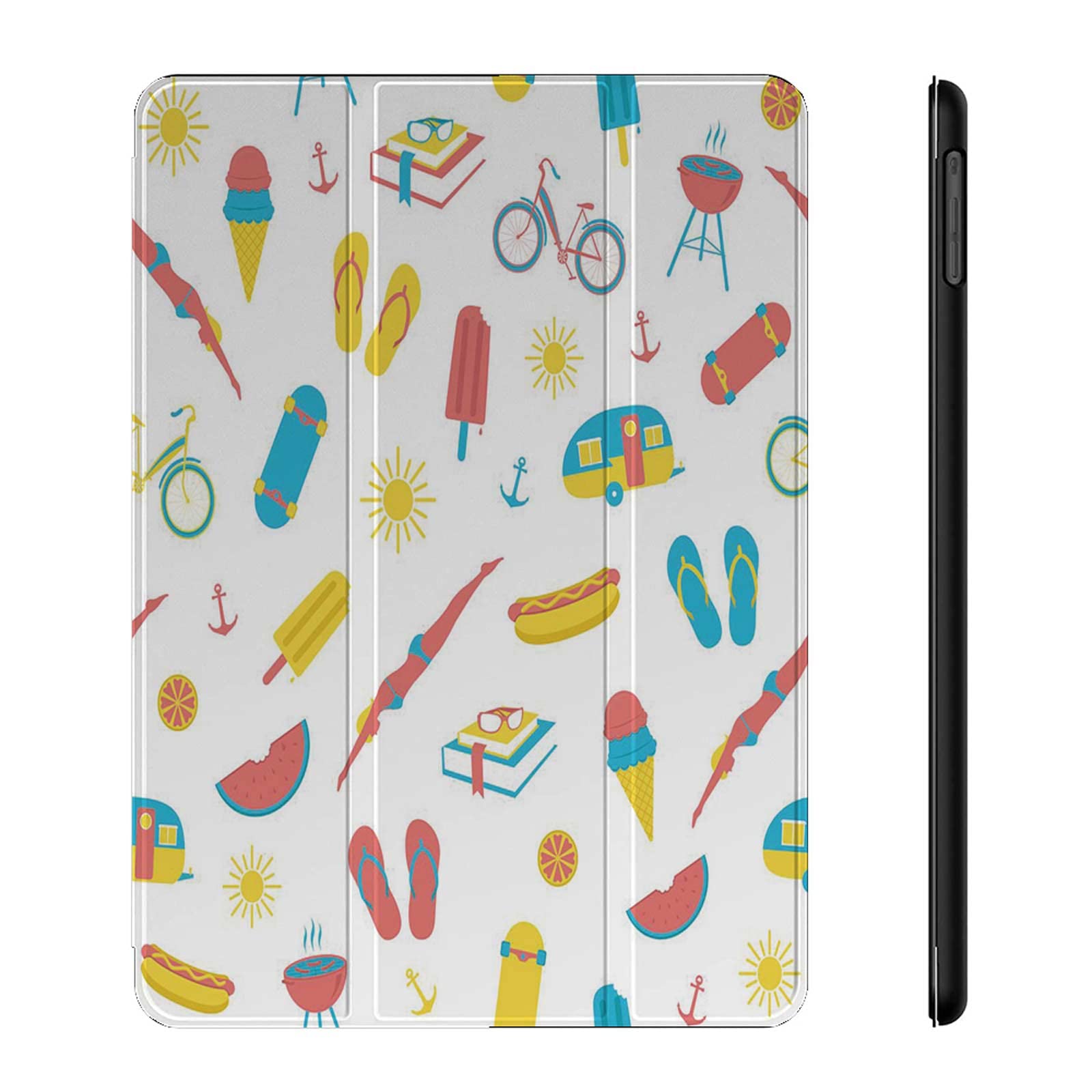 Colorful Summer Icons SlimShell Case for iPad Air 5th/4th Gen (10.9 Inch 2020/2022) - Ultra Thin Protective Cover with Vibrant Designs | Perfect for Travel, School & Everyday Use