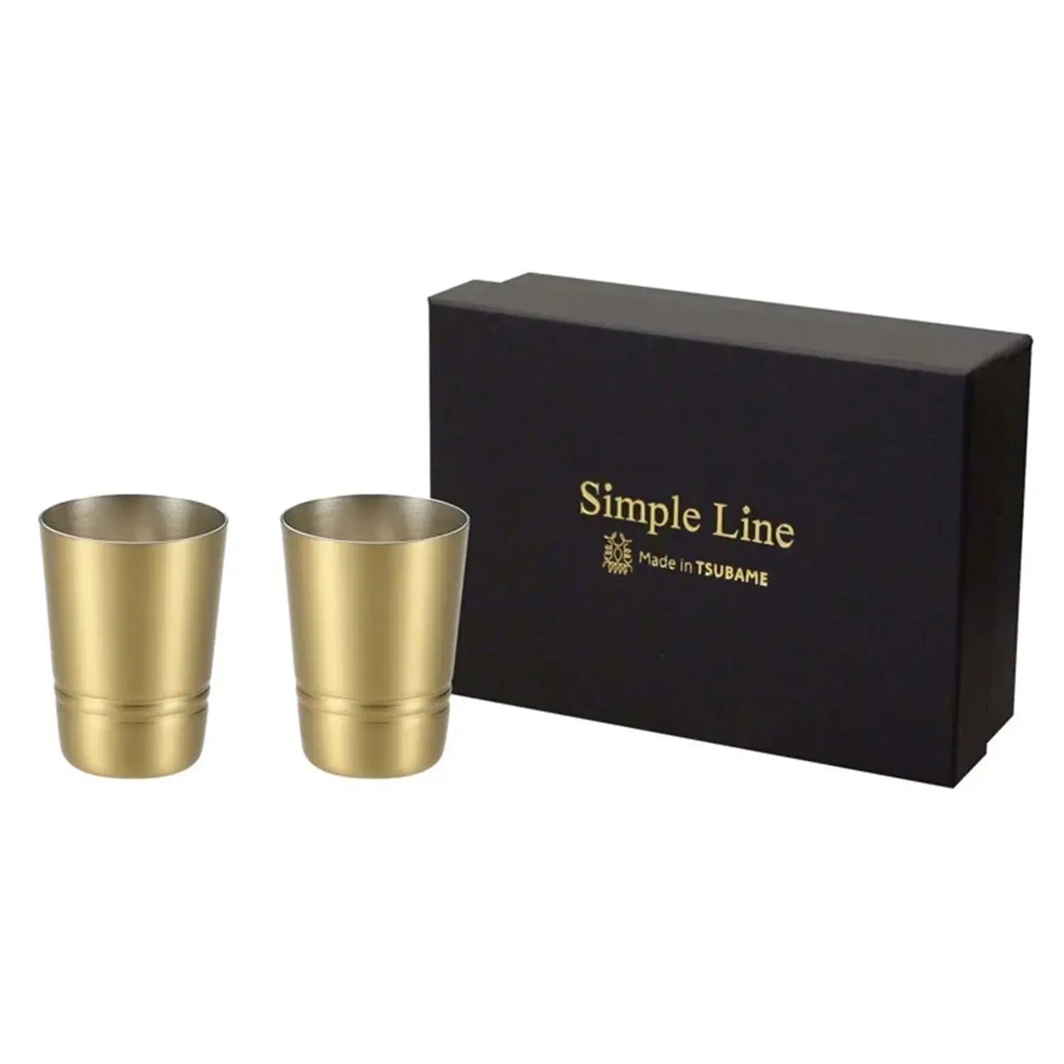 Asahi Brass Shot Tumbler Set - 60ml (2 Pieces) - Premium Japanese Style Metal Shot Glasses for Whiskey, Tequila, and Liquor - Perfect for Home Bars, Parties, and Gifts