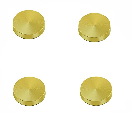 4PCS 304 Stainless Steel Mirror Screws - 25mm Decorative Flat Cap Nails for Sign Advertising Hardware (Brushed Gold) - Perfect for Retail Displays, Home Decor & Commercial Signage