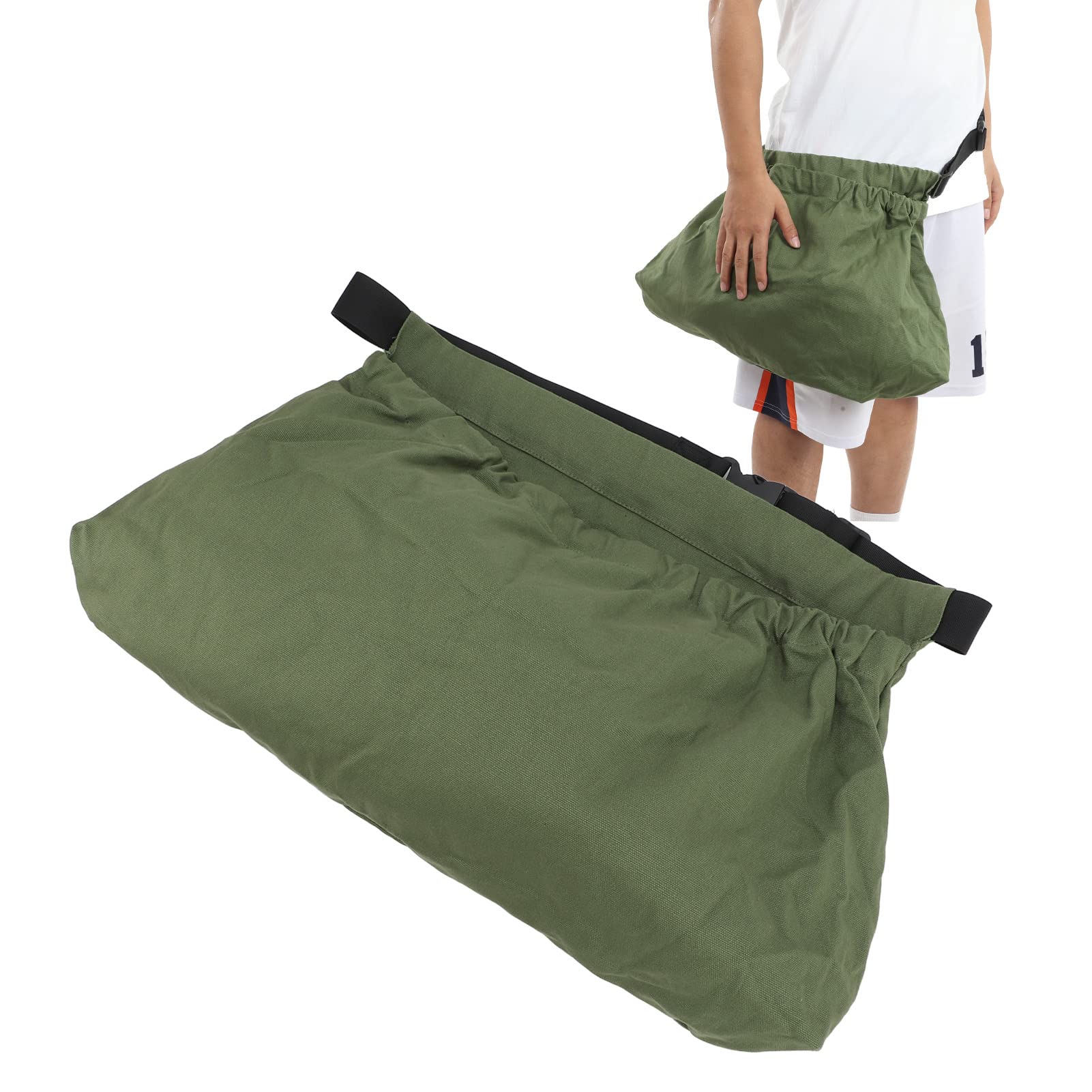 **Plplaaoo Foraging Bag - Mushroom Hunting Bag, Collapsible Fruit Picking Bag with Waist Hanging Design, Large Capacity Foldable Oxford Cloth Storage Pouch for Outdoor Activities (Green) - Perfect for Hiking, Camping, and Harvesting Wild Berries**