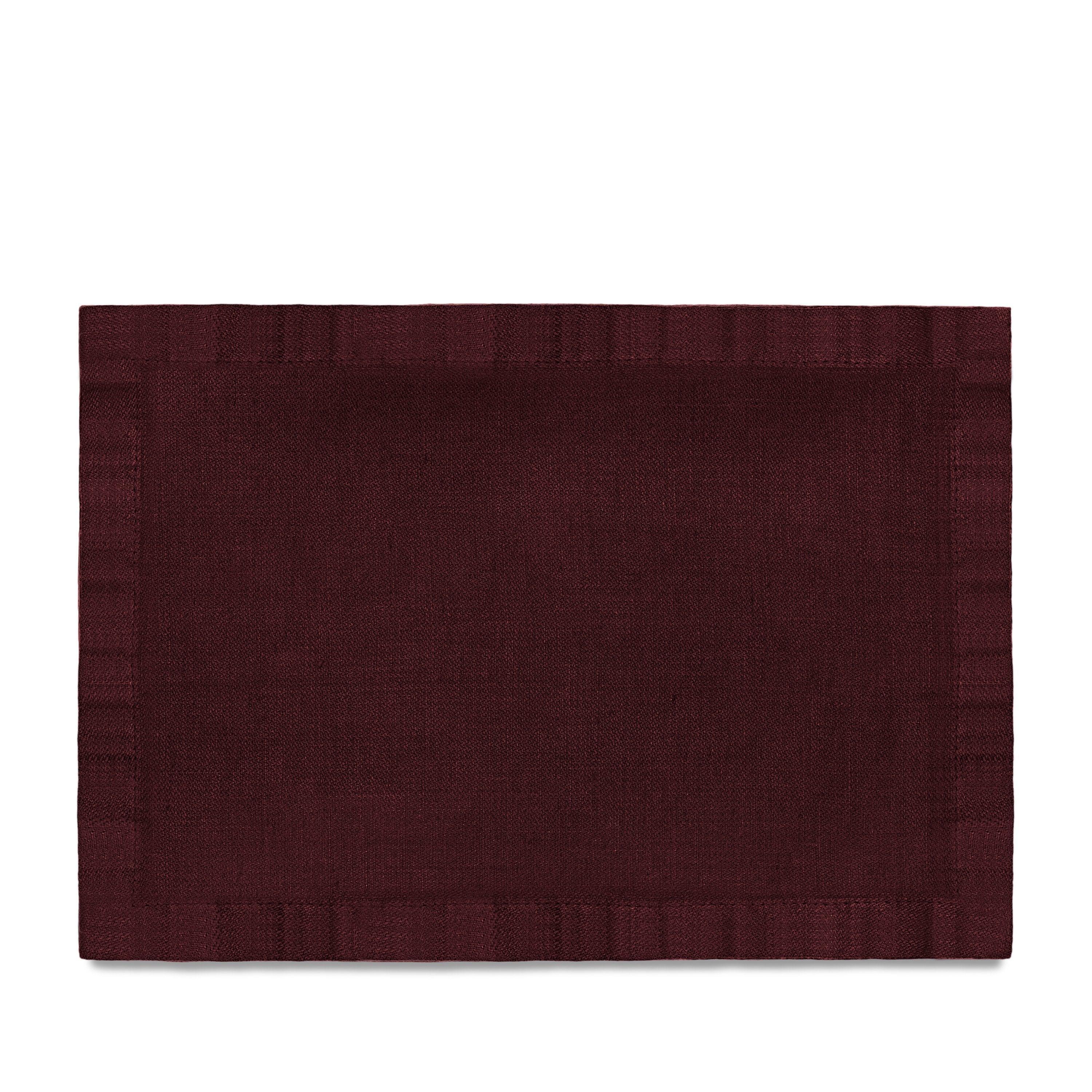 Premium Linen Sateen Placemats Set of 4 - Elegant Wine Red Table Mats for Formal Dining, Dinner Parties & Home Decor