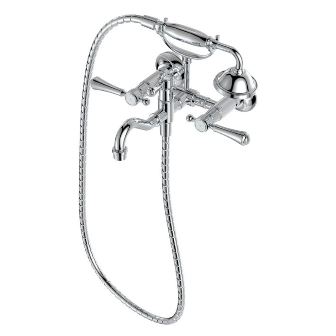 Fienza 339105CC Lillian Chrome Exposed Bathroom Faucet Set with Hand Shower - Modern Bathroom Sink Tap for Home, Hotel, and Spa Use