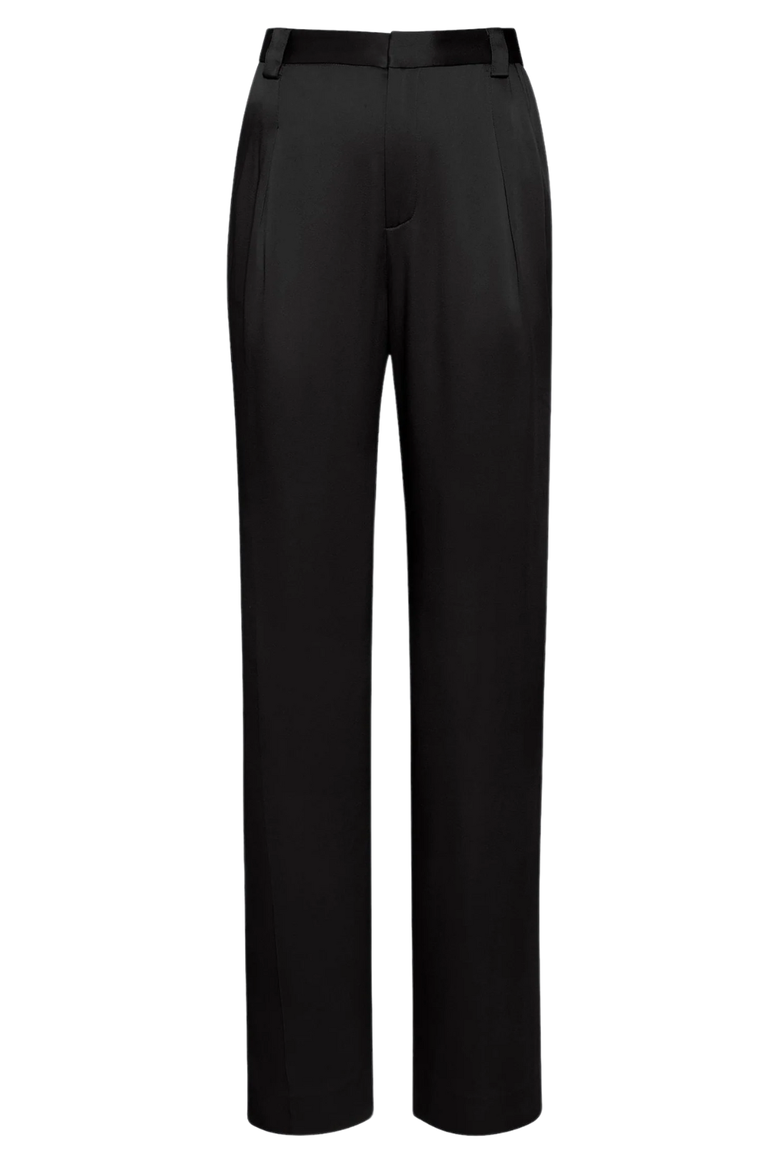 Satin Relaxed Pleated Pants for Women - Soft & Comfortable High Waist Trousers | Black | Perfect for Office, Lounge & Casual Wear
