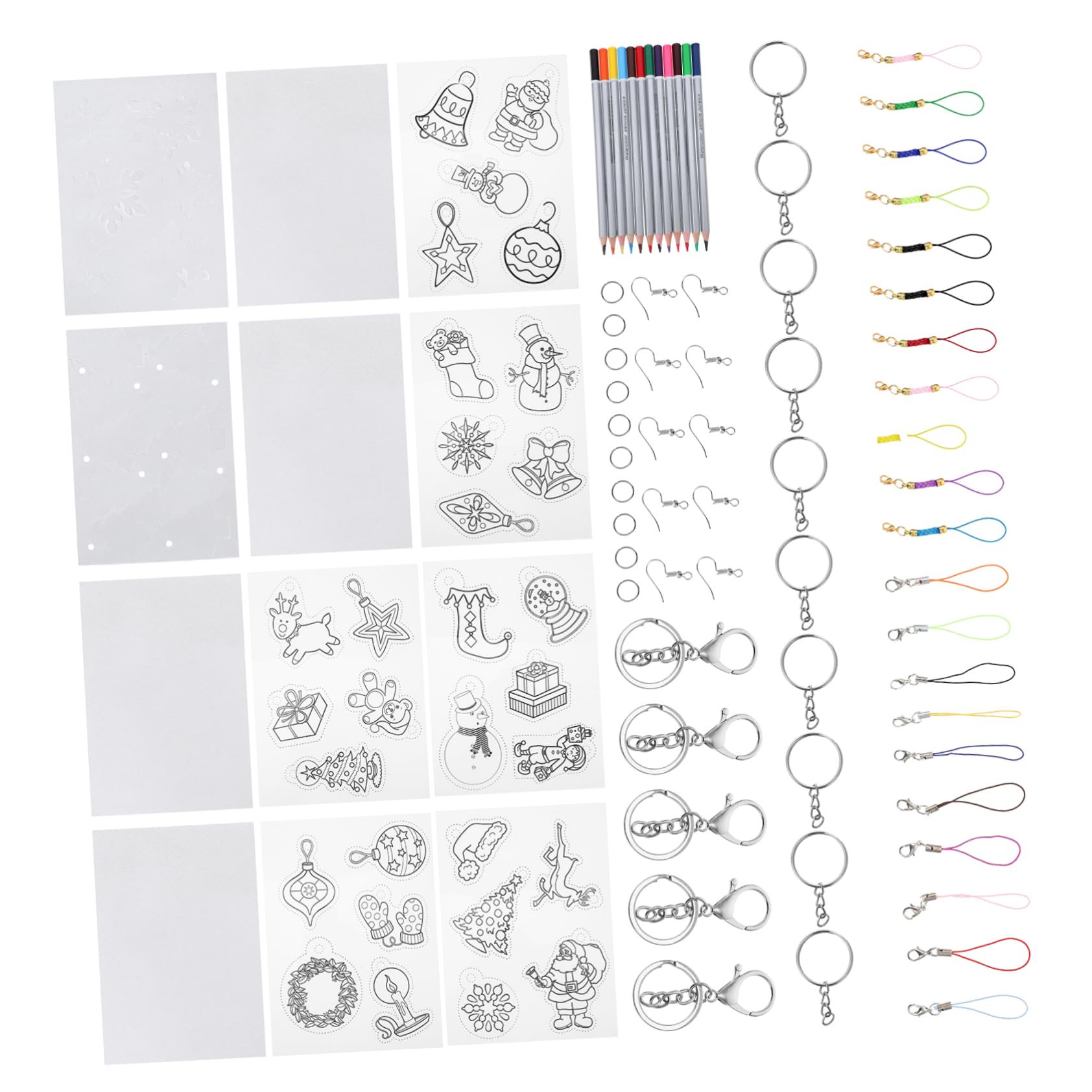 NOLITOY Heat Shrink Craft Kit - 1 Set DIY Shrink Film Paper, Cartoon Craft Supplies for Christmas & Holiday Projects | Perfect for DIY Jewelry, Keychains & Gift Decorations