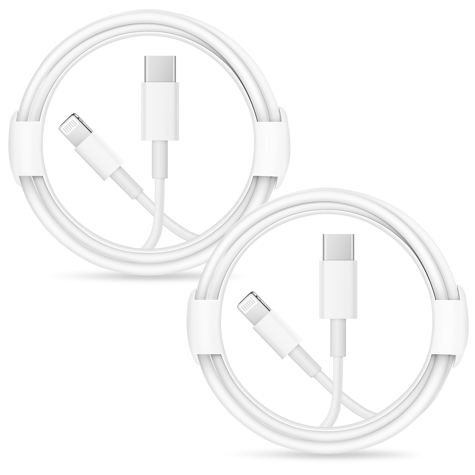 Fast Charging iPhone Lightning to USB-C Cable (6.6Ft 2-Pack) - Compatible with iPhone 14/13/12 Series & iPad - High-Speed Charger for Home, Office & Travel