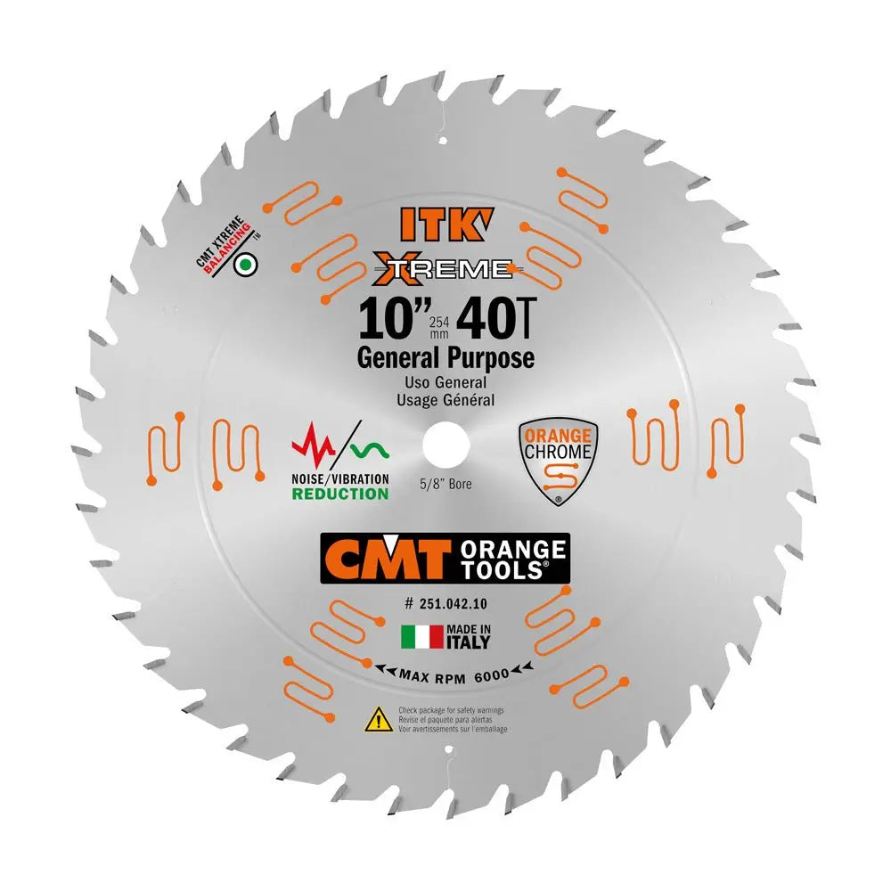 CMT 251.042.10 ITK 10-Inch 42-Tooth General Purpose Saw Blade with 5/8-Inch Bore - Perfect for Woodworking, DIY Projects & Home Renovations
