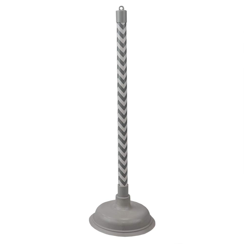 Home Basics Force Cup Rubber Plunger - Heavy Duty Gray Toilet Plunger for Clogged Drains, Sinks & Bathtubs | Bathroom Cleaning Tool for Home & Commercial Use