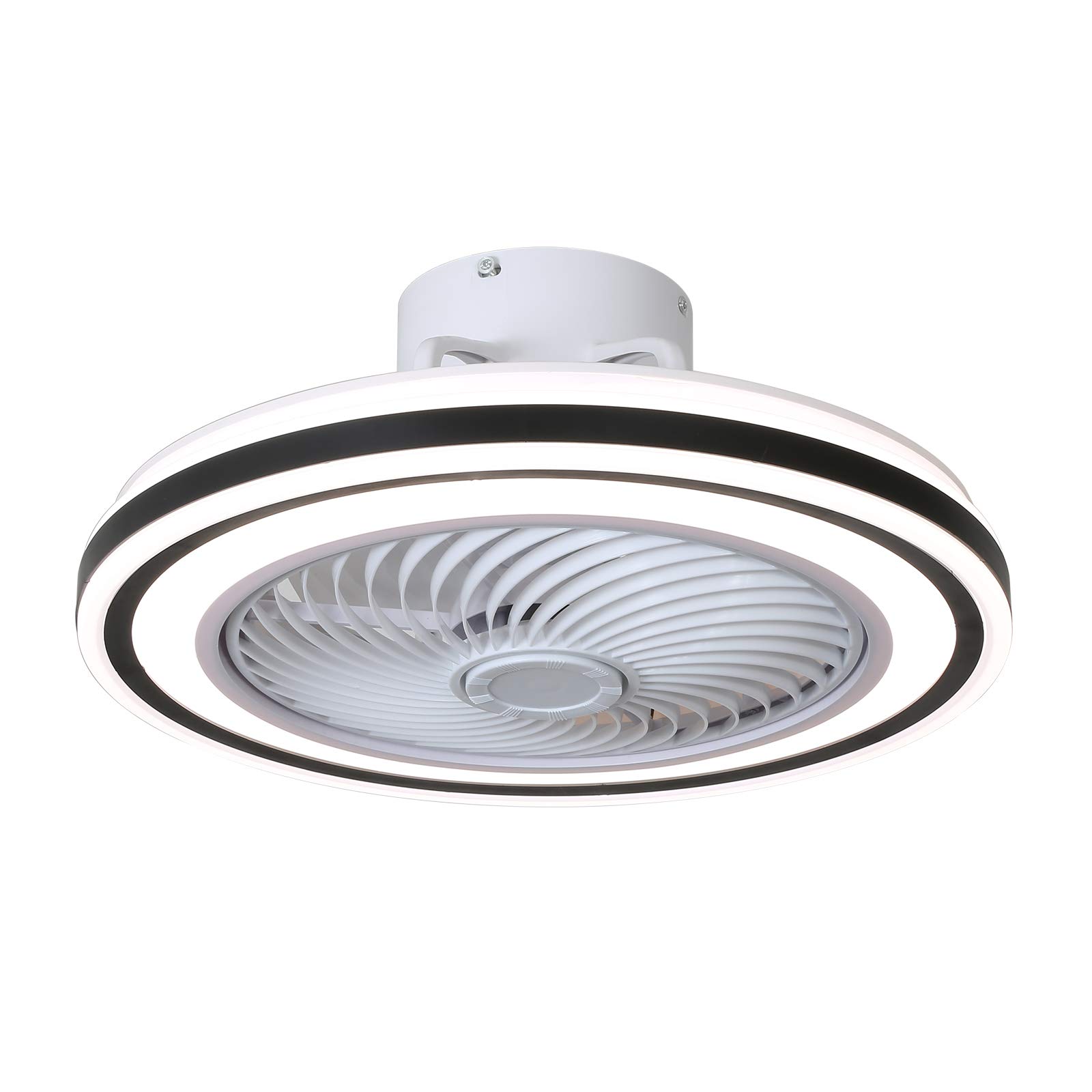 Jescory 20-inch Invisible Flush Mount Ceiling Fan with LED Light - 72W Energy Efficient, 3 Speed Remote Control, 5 Blade Design - Perfect for Bedroom, Kitchen, Living Room & Office Spaces