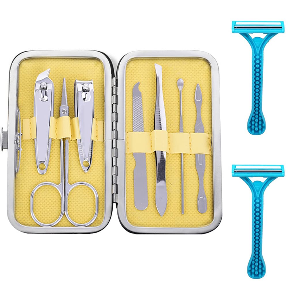 Professional Manicure & Pedicure Kit for Men & Women - 9-in-1 Nail Care Set with Nail Clippers, Filer, Scissors & Cuticle Tools + 3 Nail Polish Remover Pads | Perfect for Home, Salon & Travel Grooming