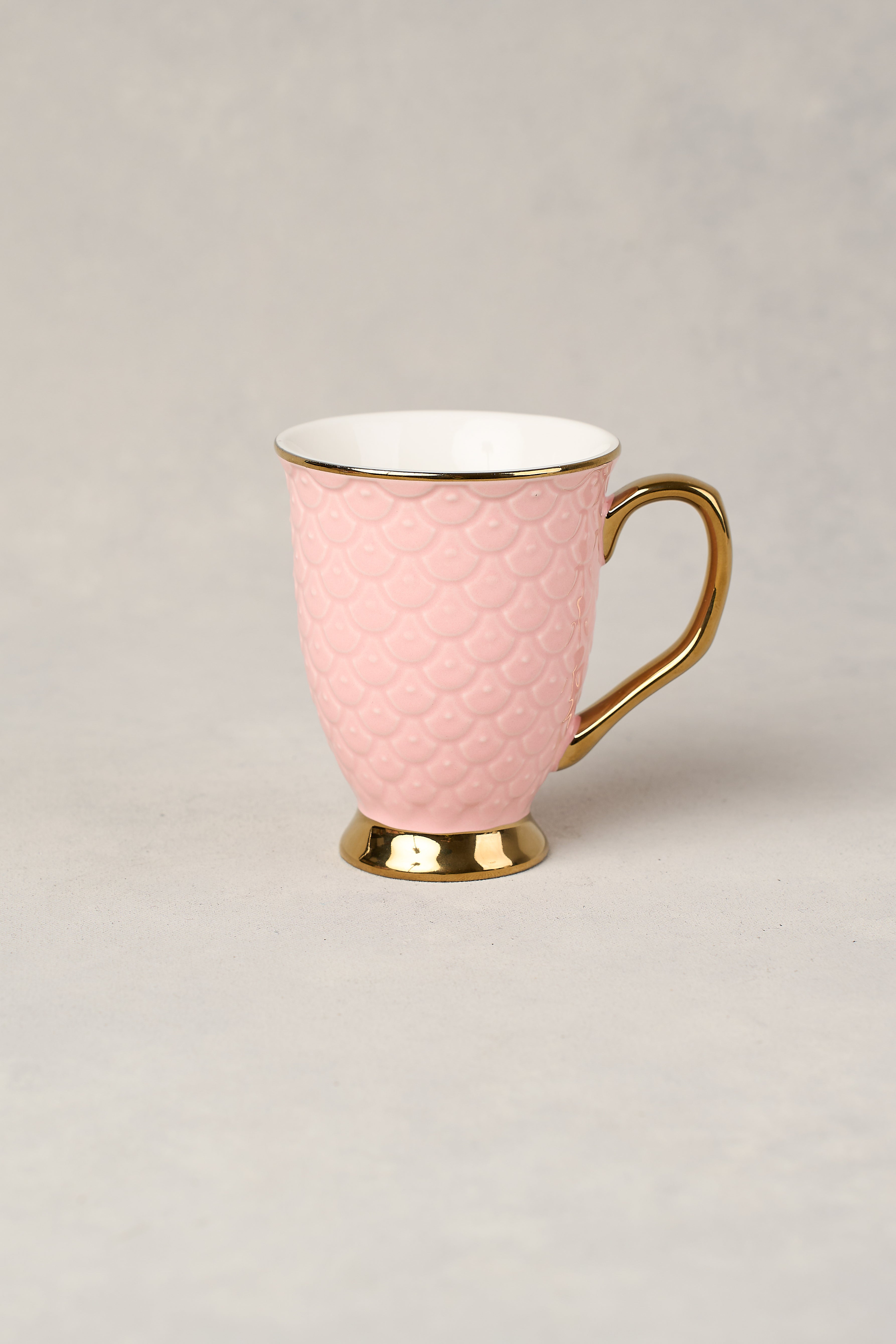 Ripple Blush Footed Coffee Mug - Elegant Ceramic Tea Cup with Handle for Home, Office & Gifts - Perfect for Morning Coffee, Afternoon Tea & Cozy Moments