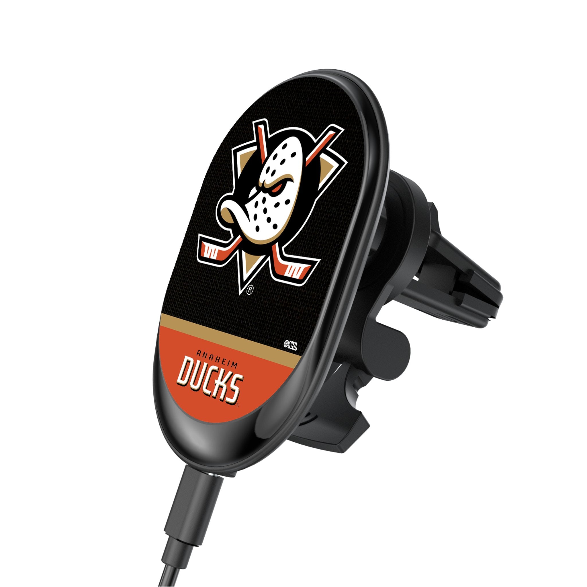 Anaheim Ducks Wireless Magnetic Car Charger - Fast Qi Charging Phone Mount for iPhone & Android - Perfect for Road Trips & Commuting