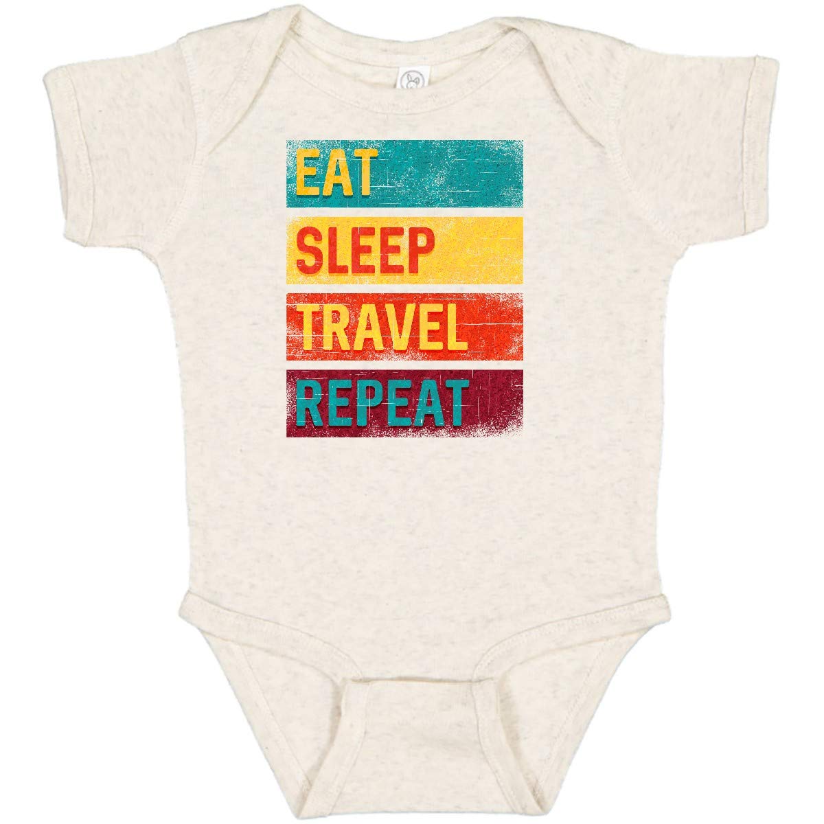 Inktastic Vacation Eat Sleep Travel Repeat Baby Bodysuit - Cute Travel-Themed Outfit for Infants & Toddlers - Perfect for Family Trips, Beach Vacations & Photo Shoots