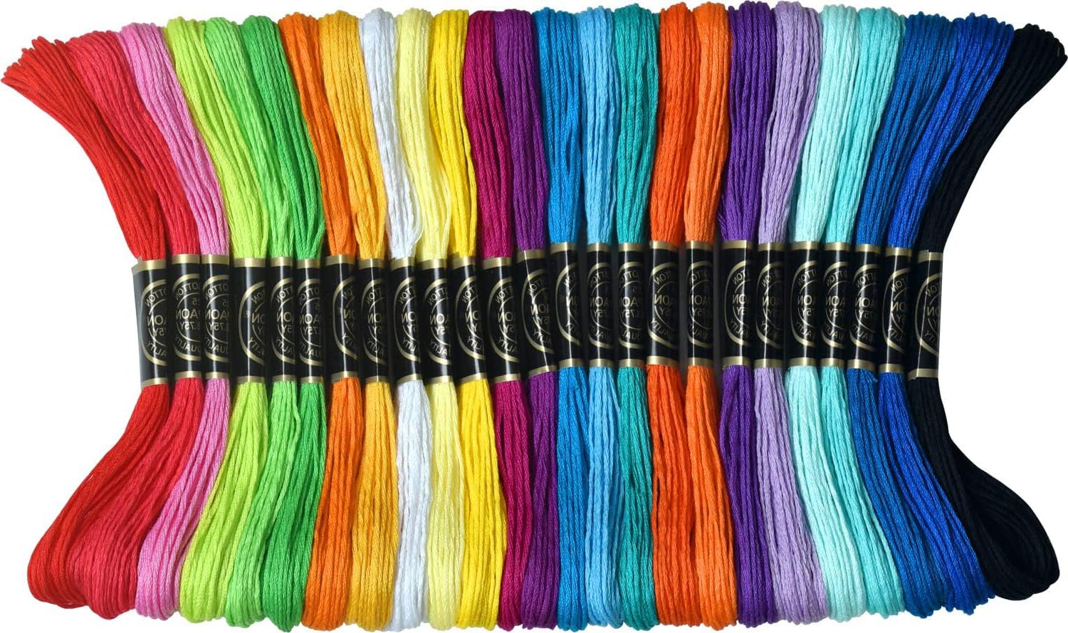 Vibrant Rainbow Embroidery Floss Kit - 25 Skeins for Cross Stitch, Friendship Bracelets & Hand Embroidery - Premium Craft Thread for DIY Projects, Scrapbooking & Home Decor