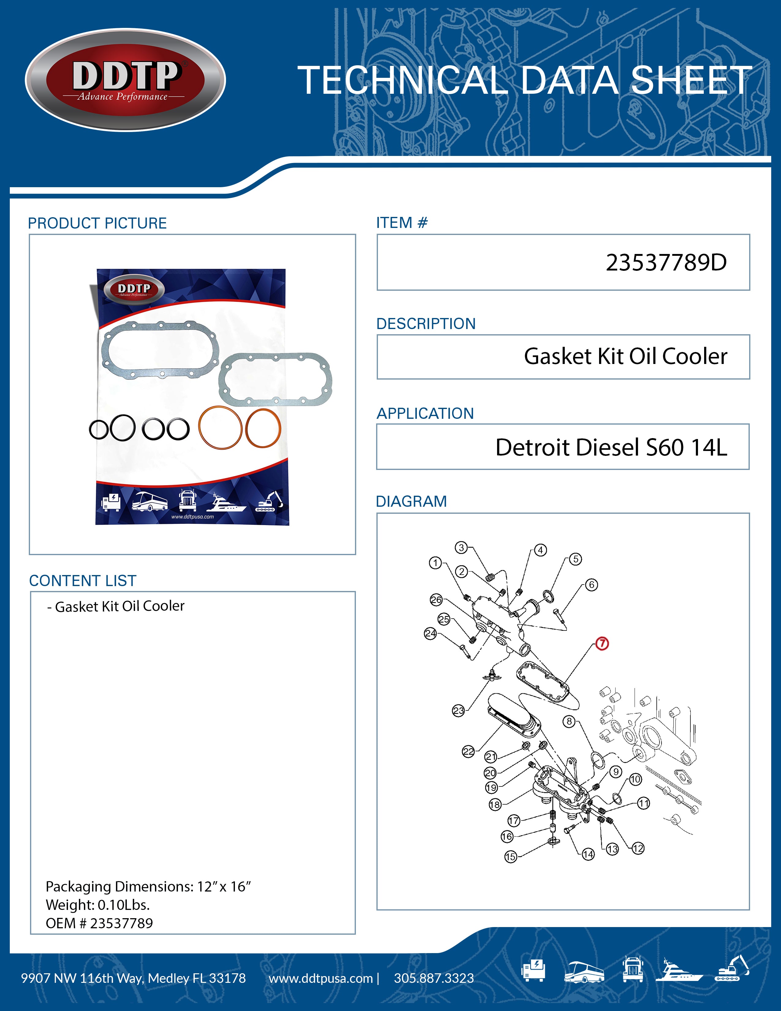 High-Quality Gasket Kit for Oil Cooler - Compatible with Volvo S60 | Durable Seal Replacement for Engine Cooling System | Perfect for DIY Car Repairs & Maintenance