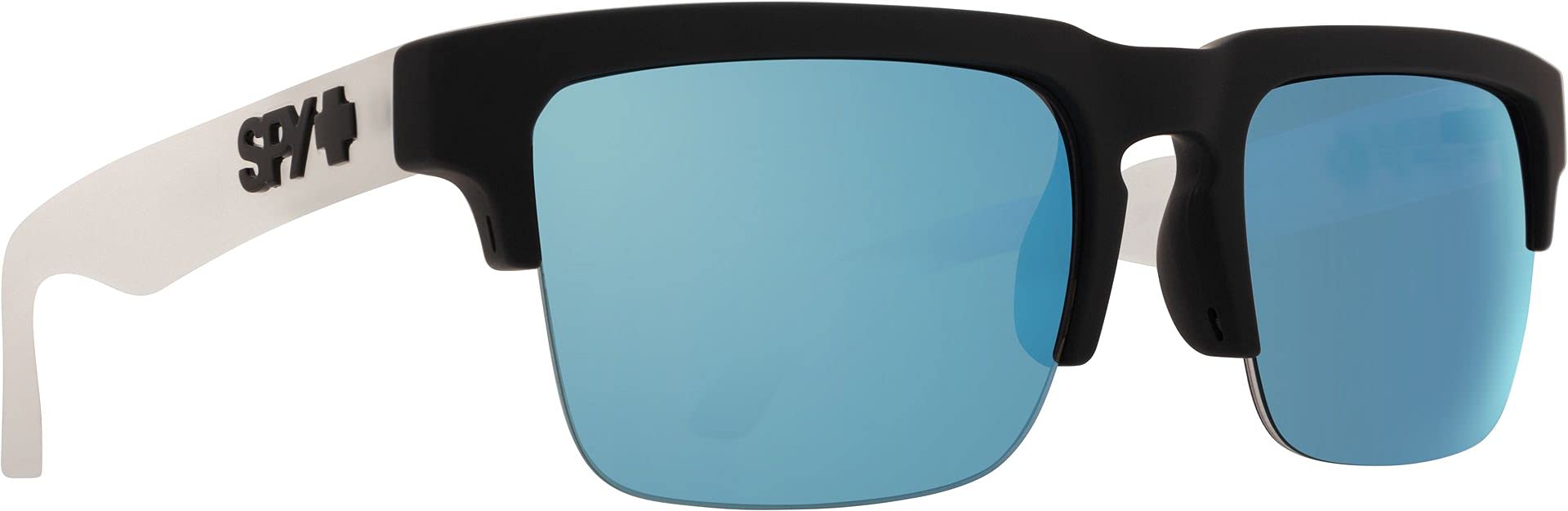 SPY Optic Cyrus 50/50 Square Semi-Rimless Sunglasses with Color & Contrast Enhancing Lenses - UV Protection for Outdoor Sports, Driving & Beach Activities