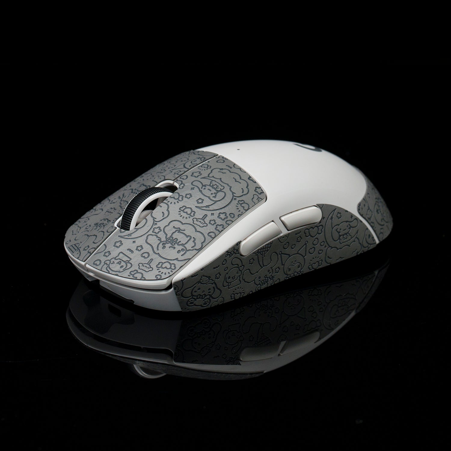 BT.L Mouse Grip V4 for Logitech G Pro X Superlight & Superlight 2 - Grey Cartoon Design Gaming Grip Tape | Enhanced Control & Comfort for FPS, MOBA & Esports Gaming
