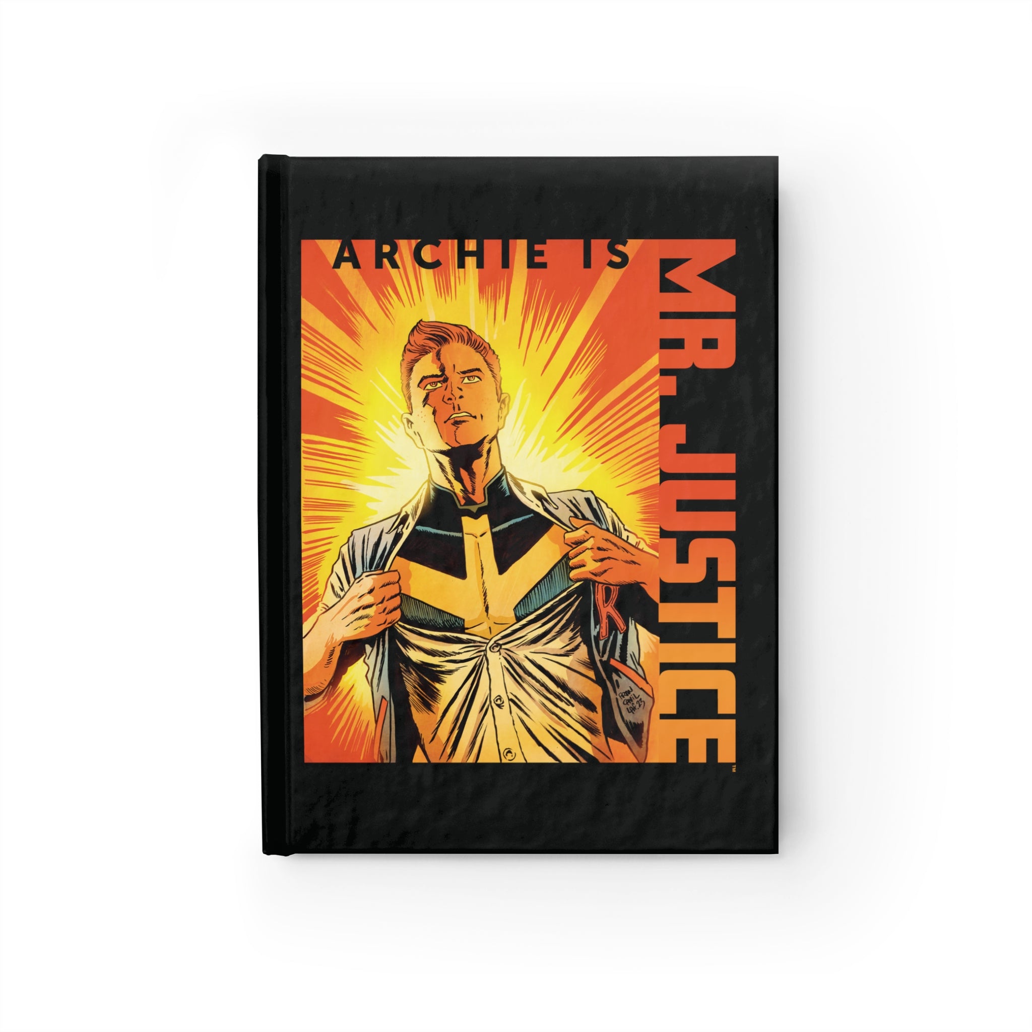 Archie Comics Mr. Justice Sunburst Design Ruled Journal Notebook - Perfect for Writing, Sketching & Note-Taking in School, Office or Travel